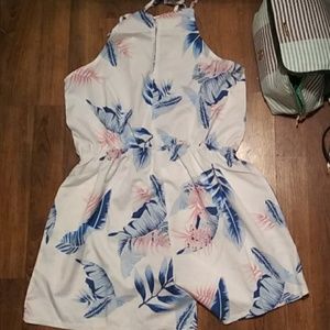 White and blue romper